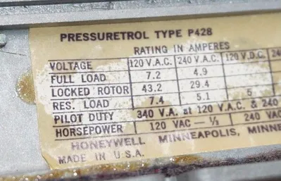 NEW HONEYWELL P428 PRESSURETROL CONTROLLER