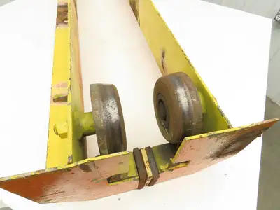 Underhung Bridge Crane Push End Truck 3-1/4"-5" Beam Flange 48"L 5"Steel Wheels