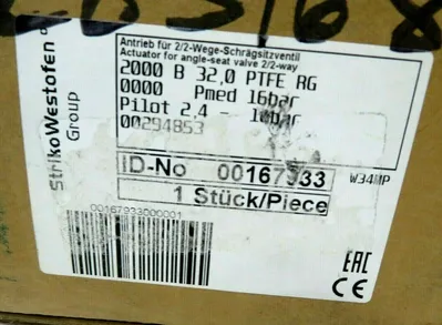 NEW BURKERT 00167933 CONTROL SEAT VALVE 2000B320PTFERG