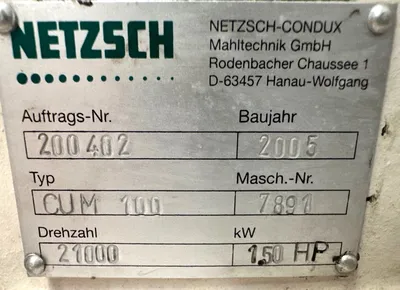 NETZSCH CONDUX CUM100 Blaster Rotor MILLS / GRINDERS | EcReCon Inc (4)