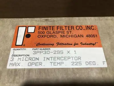 Infinite Filter 3PP30-295 3 Micron Compressed Air Filter 225°F -NIB