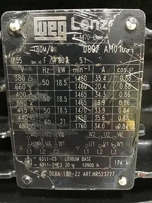USED WEG 180M/4