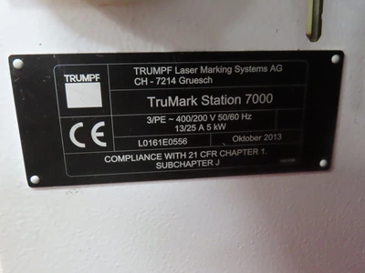 Used TRUMPF TRUMARK STATION 7000 Laser Markers Minnesota US | Machinesused.com #1566294