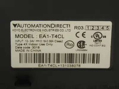 Automation Direct EA1-T4CL HMI Touch Screen Panel 4" C-More 12-24V