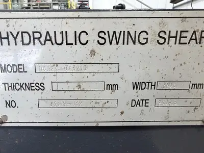 Carter Model QC12K-6 x 3200 Hydraulic Powered Guillotine