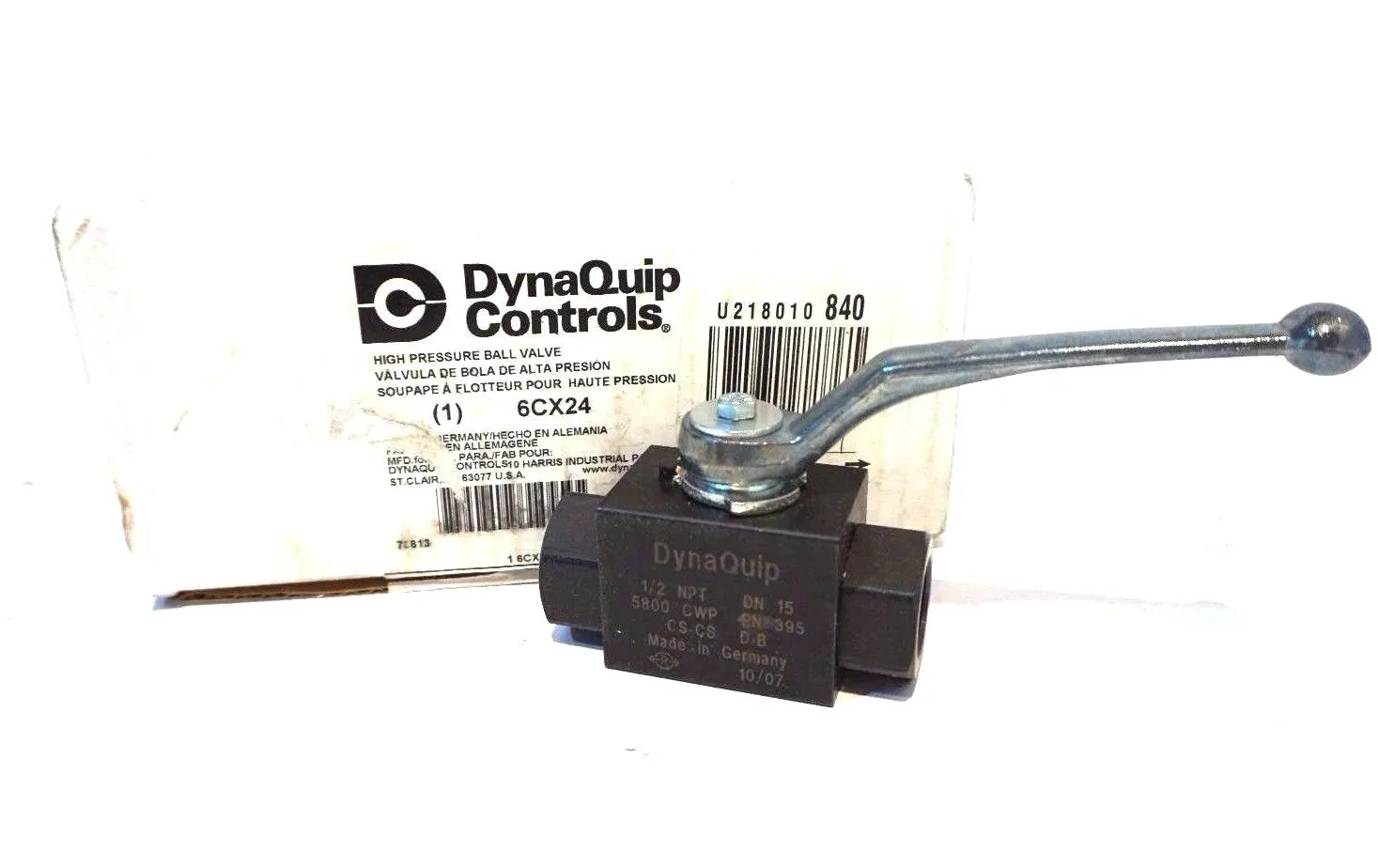 NEW DYNAQUIP 6CX24 BALL VALVE