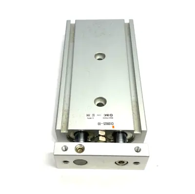 USED SMC DUAL-ROD GUIDED SLIDE CYLINDER 25MM BORE, 80MM STROKE