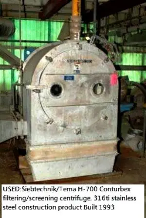 Siebtechnik Tema H-700 Conturbex centrifuge, 316L SS.