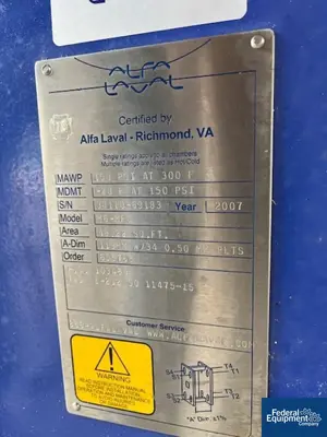 New | in-Stock Alfa Laval 48 Sq Ft Alfa Laval Plate Heat Exchanger, S/S, 150# Heat Exchangers Texas US | Federal Equipment Company #1337731