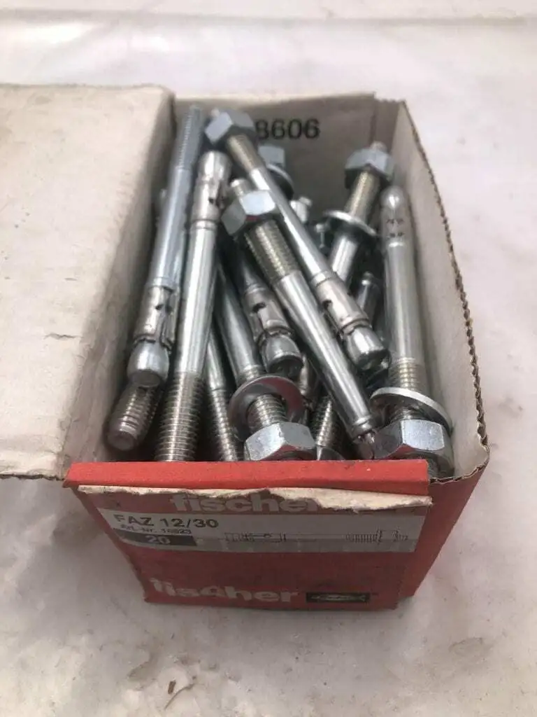 Fischer FAZ 12/30 12mm Steel Bolt Anchor -NIB of 27