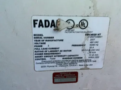 Used 2007 FADAL VMC4020 HT Vertical Machining Centers Ohio US | HGR 24 #1343719