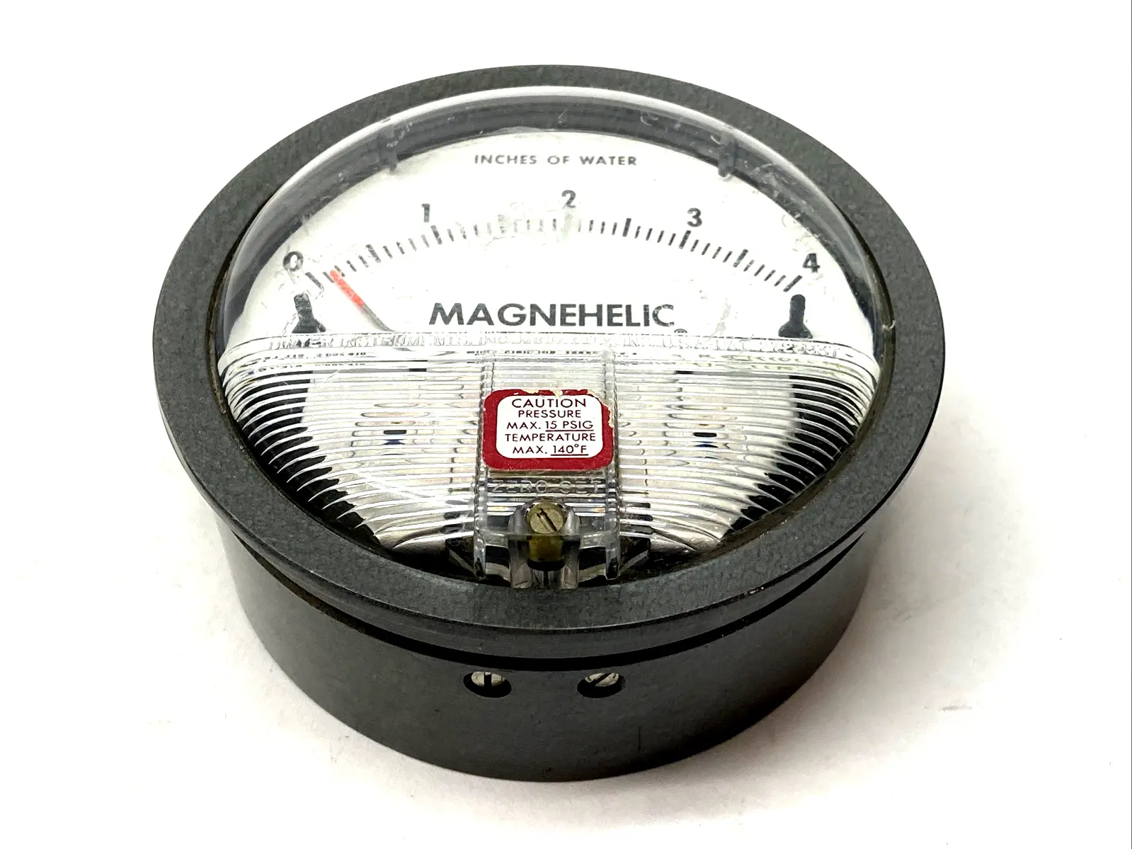 2004C | Dwyer Instruments  Magnehelic Pressure Gauge Range 0-4" w.c. 15psig - Used