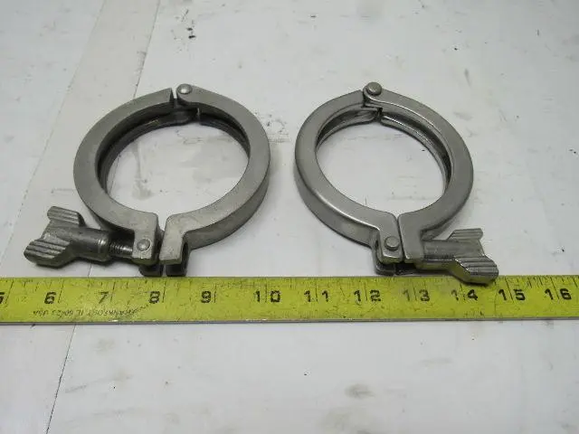 3" Sanitary Hinged Split Clamp Stainless Steel Lot Of 2