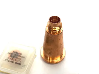 909658, PLTRE0055, 909659, PLTRA0069 | Laser Mechanisms PLTRE0055 Tip Retainer Extension & PLTRA0069 Locking Nut - New