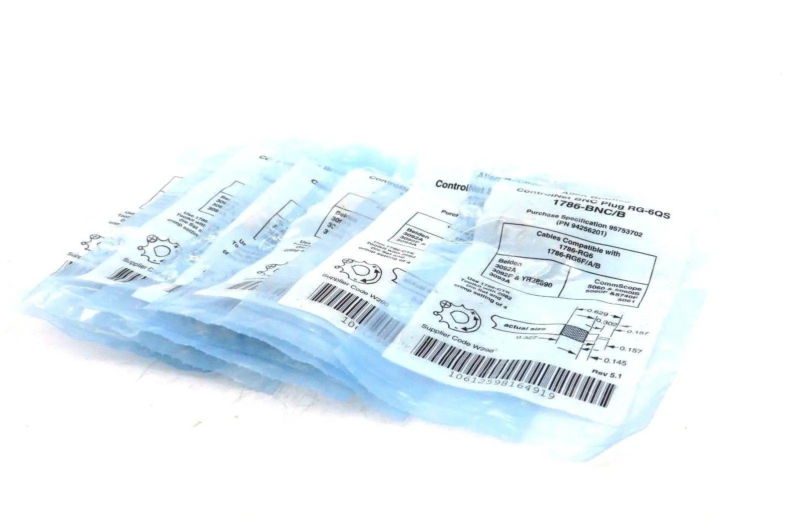 6 NEW SEALED ALLEN BRADLEY 1786-BNC/B CONTROLNET PLUG 1786BNCB