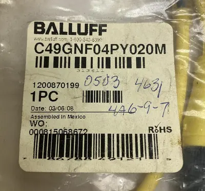 New | in-Stock BALLUFF C49GNF04PY020M Miscellaneous Equipment (Electrical & Power) | Surplus Asset Holdings #1189908