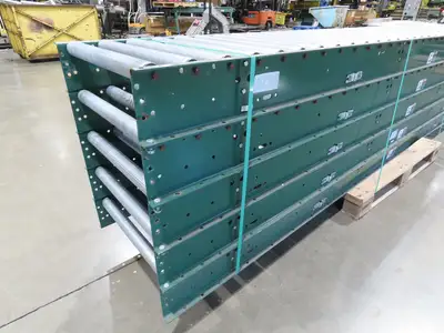 Dematic Rapistan 24"x 12' Gravity Roller Conveyor 22"BF 1.9"Dia  5-Sections 60'L