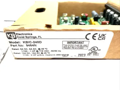 New | in-Stock KB Controls Adjustable Speed DC Drive, Open Chassis, 9464N Variable Speed Drives Michigan US | Maverick Industrial Sales #1423202