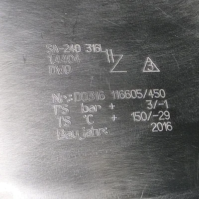 BOCCARD High-Precision Stainless Steel Process Vessel (or Reactor) 1000LIT # 7621