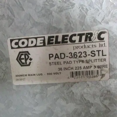 USED CODE ELECTRIC PAD-3623-STL