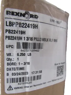 NEW REXNORD PB22419H PILLOW BLOCK ROLLER BEARING BORE 1-3/16