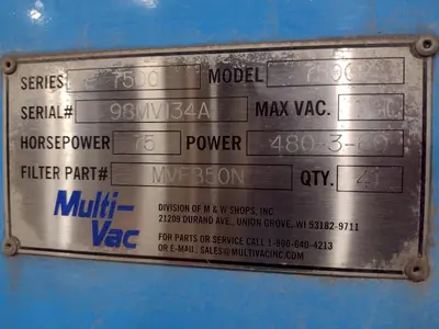 75 HP X 2 YARD MULTI-VAC MODEL #7500 MILLENIUM SERIES PORTABLE TRAILER MOUNTED VACUUM SYSTEM: STOCK #18866