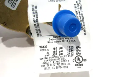 NEW DAYTON 3A437 SOLENOID VALVE