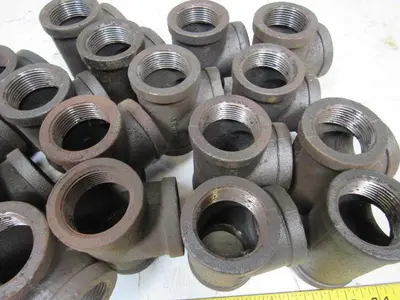 1-1/4" Malleable Iron Tee Fitting Black Pipe Steel Lot of 20