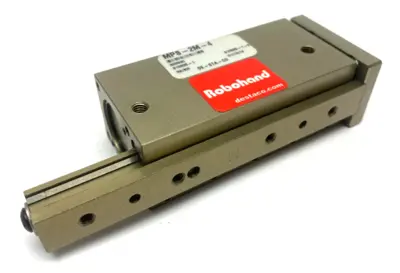 USED DESTACO ROBOHAND MINIATURE DUAL-V ROLLER BEARING SLIDE