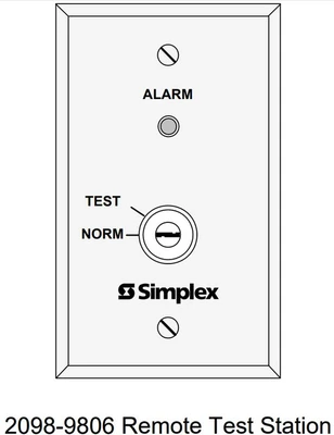 Tyco Simplex Grinnell 2098-9806 Remote Fire Alarm Indicator Test Switch Station [New]