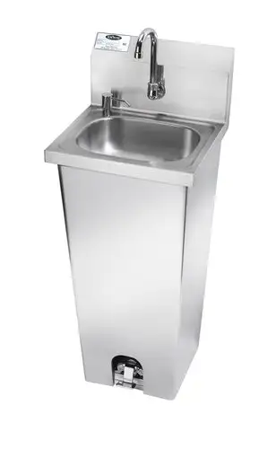 Krowne HS-14 Pedestal Commercial Touchless Hand Sink w/ 14"L x 10"W x 5"D Bowl, Pedal Valve