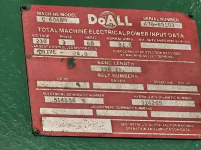 Used 1990 DOALL C4048M Horizontal Dual Column Band Saws California US | TNT Industrial #1276210