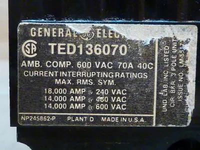 USED GENERAL ELECTRIC / GE TED136070