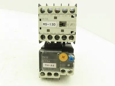 Fuji SK12L Motor Starter Contactor 5.5kW 600V TK12W & Thermal Overload 5-7.5A