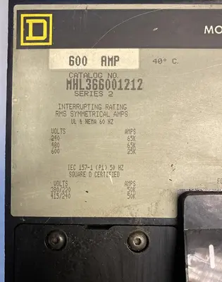 Used SQUARE D MHL366001212 Miscellaneous Equipment (Electrical & Power) | Surplus Asset Holdings #1203459