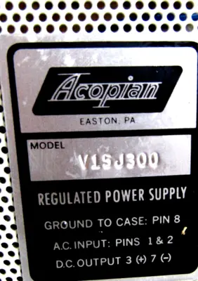 NEW ACOPIAN V15J300 REGULATED POWER SUPPLY