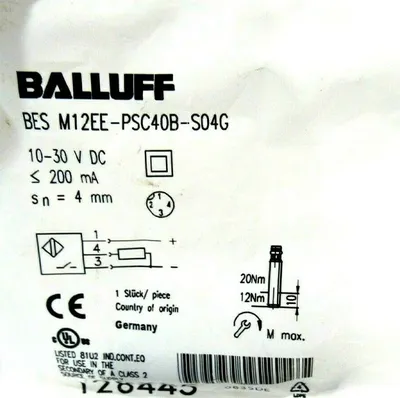 NEW BALLUFF BES M12EE-PSC40B-S04G INDUCTIVE SENSOR BESM12EEPSC40BS04G