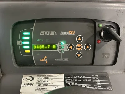 Used Crown PC4500-60 Electric 24V Battery Ride-On Pallet Jack / Order Picker