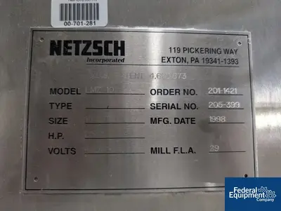 USED NETZSCH Netzsch LMZ-10 Bead Mill