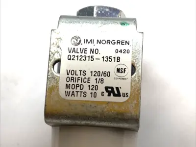 USED IMI NORGREN SOLENOID VALVE 1/8" NC 120VAC 60HZ