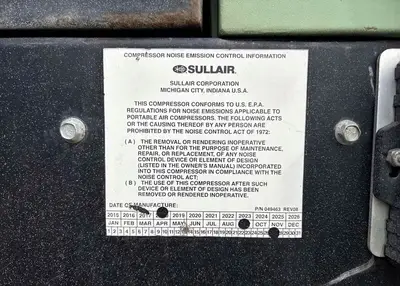 Used 2019 SULLAIR 400EH/DPQ/CU4F Air Compressors, Portable Utah US | Global Remarketing #1549600