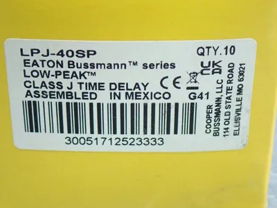 New | in-Stock COOPER / BUSSMAN LPJ40SP Fuses Ohio US | HGR 24 #1069694