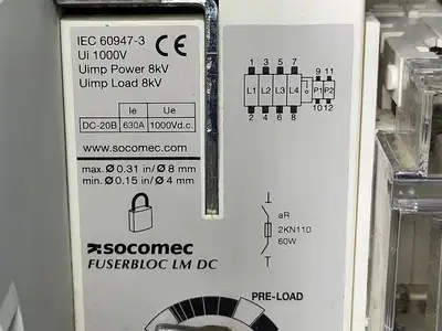 Used 2019 SOCOMEC 60947-3 Switchgears British Columbia CA | Lenmark #1426995