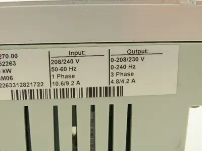 Leeson 174270.00 VFD Drive Input 1PH Output 3PH 4.2A 0-240Hz 1HP