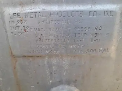 Kettle, 500-Gallon, Stainless Steel, Double Motion, Agitated, Lee #5991292