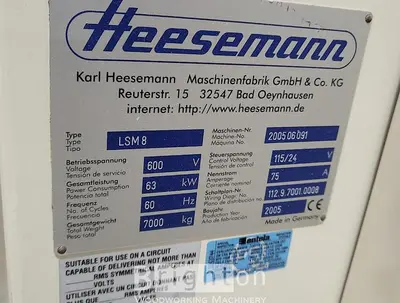 USED 2005 HEESEMANN LSM8 USED WIDEBELT FINISHING SANDER