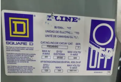 SQUARE D PBQ4640G I-Line Busway Plug-In Unit – 400A Miscellaneous | Tekmart International Inc. (2)