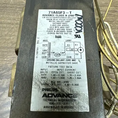 Used ADVANCE 71A65F3-T Miscellaneous Equipment (Electrical & Power) | Surplus Asset Holdings #1203769