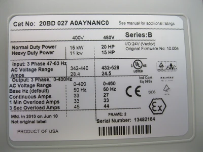 NEW Allen-Bradley 20B-D027A0AYNANC0