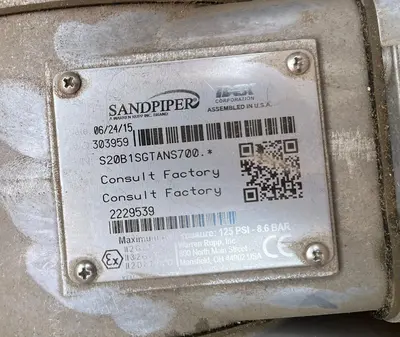 Used SANDPIPER S20 Diaphragm Pumps Saskatchewan CA | Certified Sales and Rentals #1637733